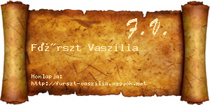 Fürszt Vaszilia névjegykártya